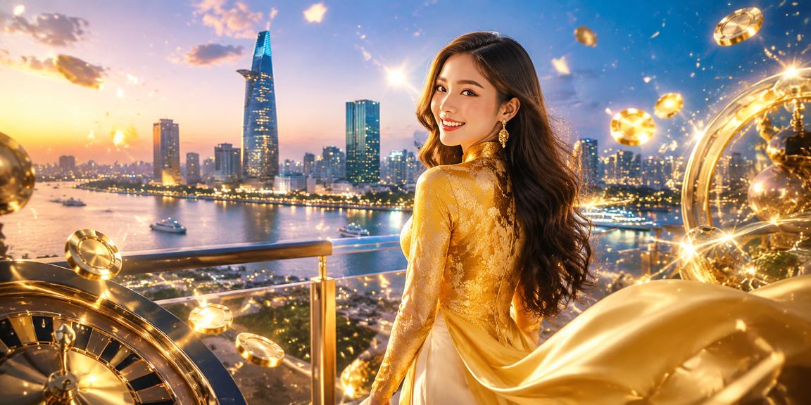 Người chơi nhận tiền thưởng hoàn trả tại TP. Hồ Chí Minh trong trang phục truyền thống
